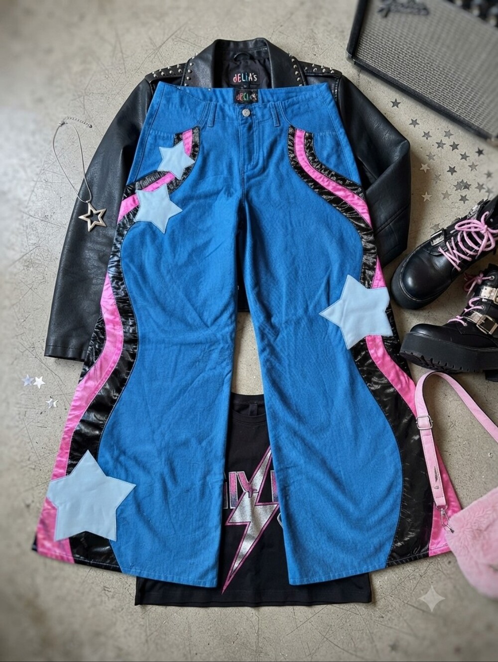 Delia's By Dolls Kill Superstar Behavior Wide Leg Jean